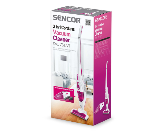 Sencor Odkurzacz pionowy 2w1 bezprzewodowy bezworkowy SVC 7612VT fioletowy - 1387782 - zdjęcie 5